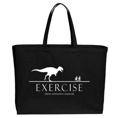 Exercise Some Motivation Required Running from T-Rex Cotton Canvas Jumbo Tote