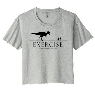 Exercise Some Motivation Required Running from T-Rex Women's Crop Top Tee