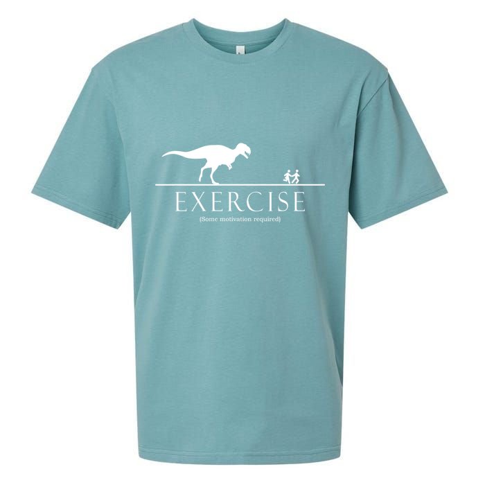 Exercise Some Motivation Required Running from T-Rex Sueded Cloud Jersey T-Shirt