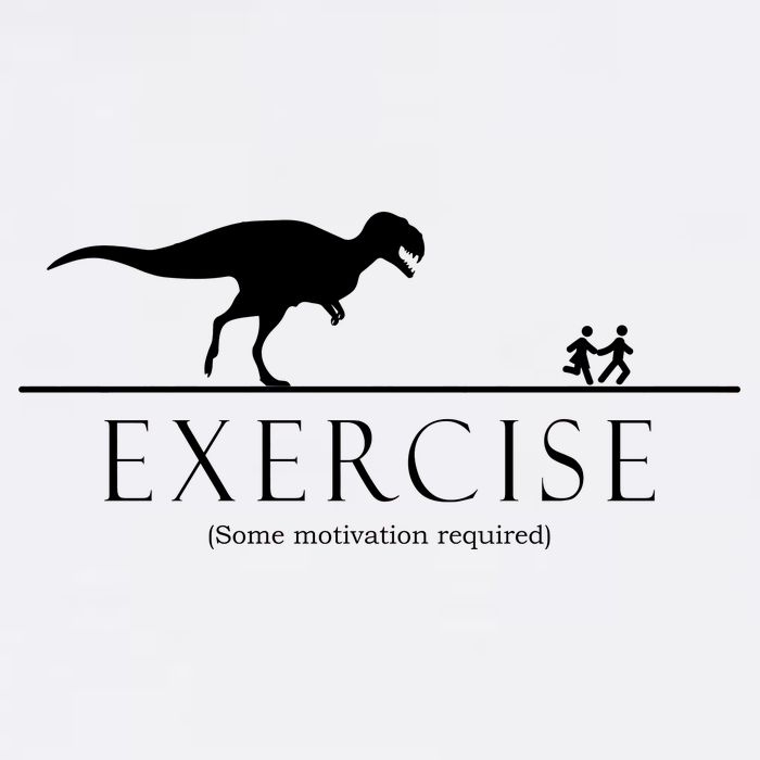 Exercise Some Motivation Required Running from T-Rex Garment-Dyed Sweatshirt