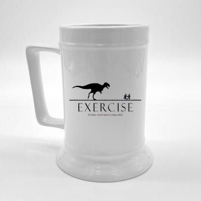 Exercise Some Motivation Required Running from T-Rex Beer Stein