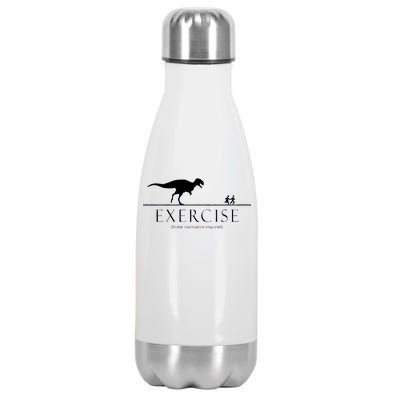 Exercise Some Motivation Required Running from T-Rex Stainless Steel Insulated Water Bottle