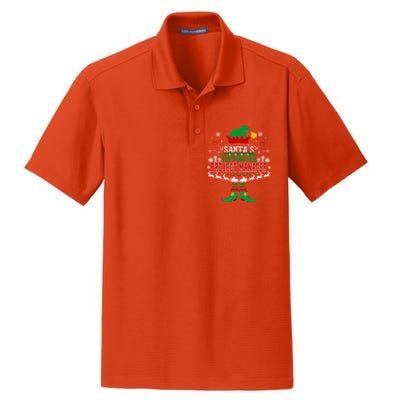 Elf Xmas Gift SantaS Favorite Project Manager Ugly Sweater Dry Zone Grid Polo