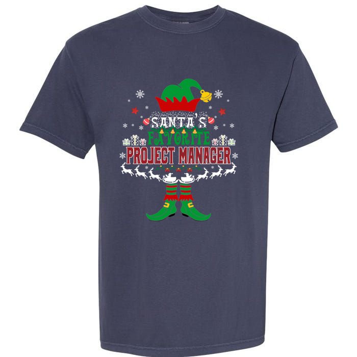 Elf Xmas Gift SantaS Favorite Project Manager Ugly Sweater Garment-Dyed Heavyweight T-Shirt