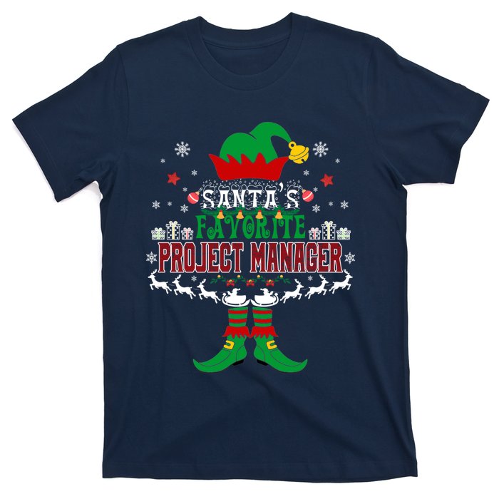 Elf Xmas Gift SantaS Favorite Project Manager Ugly Sweater T-Shirt