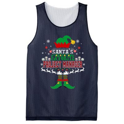 Elf Xmas Gift SantaS Favorite Project Manager Ugly Sweater Mesh Reversible Basketball Jersey Tank