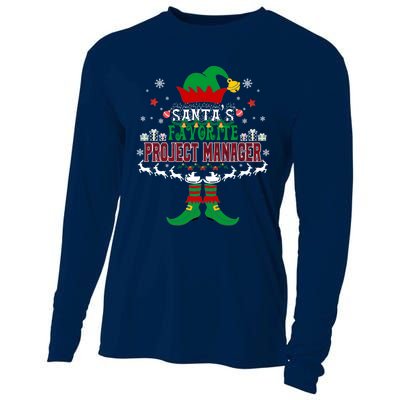 Elf Xmas Gift SantaS Favorite Project Manager Ugly Sweater Cooling Performance Long Sleeve Crew