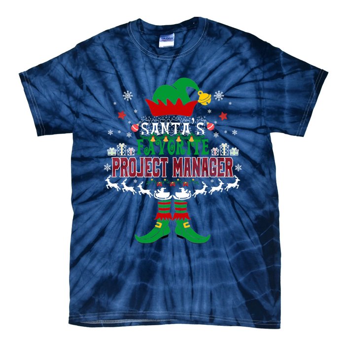 Elf Xmas Gift SantaS Favorite Project Manager Ugly Sweater Tie-Dye T-Shirt