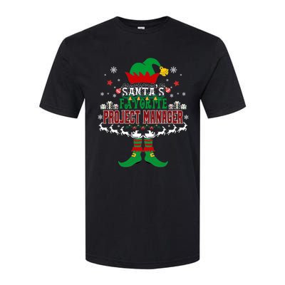 Elf Xmas Gift SantaS Favorite Project Manager Ugly Sweater Softstyle CVC T-Shirt