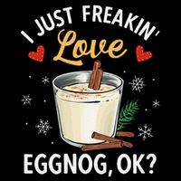 Eggnog Xmas Merry Christmas Sustainable Knit Beanie