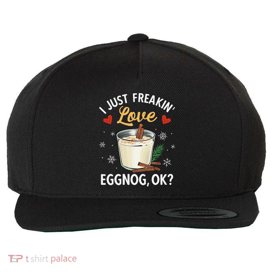 Eggnog Xmas Merry Christmas Wool Snapback Cap