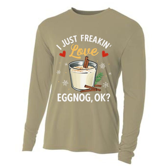 Eggnog Xmas Merry Christmas Cooling Performance Long Sleeve Crew