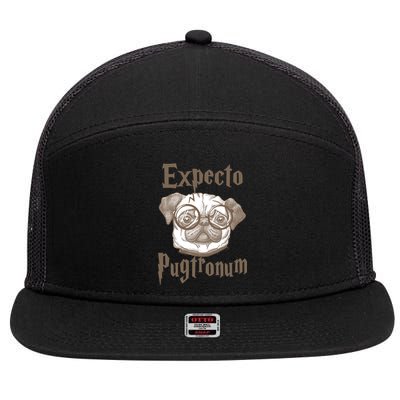 Expecto Pugtronum Funny Pug 7 Panel Mesh Trucker Snapback Hat