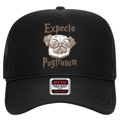 Expecto Pugtronum Funny Pug High Crown Mesh Back Trucker Hat