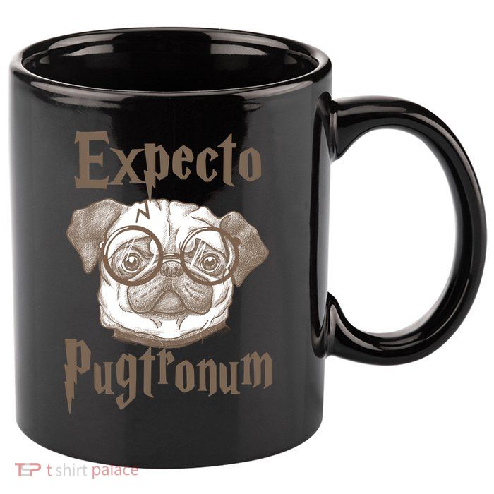 Expecto Pugtronum Funny Pug 11oz C Handle Ceramic Mug
