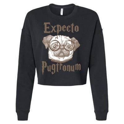 Expecto Pugtronum Funny Pug Cropped Pullover Crew