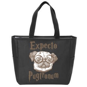 Expecto Pugtronum Funny Pug Zip Tote Bag