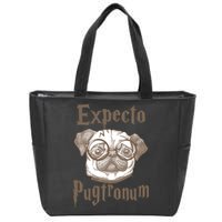 Expecto Pugtronum Funny Pug Zip Tote Bag