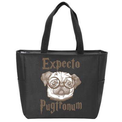 Expecto Pugtronum Funny Pug Zip Tote Bag