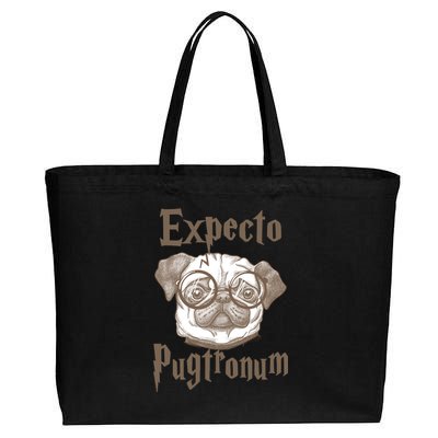 Expecto Pugtronum Funny Pug Cotton Canvas Jumbo Tote