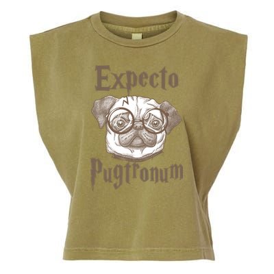 Expecto Pugtronum Funny Pug Garment-Dyed Women's Muscle Tee