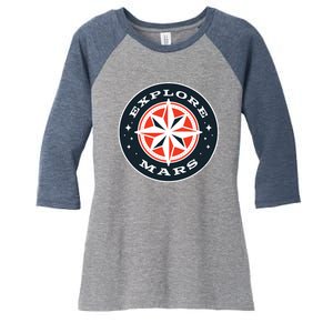 Explore Mars Women's Tri-Blend 3/4-Sleeve Raglan Shirt