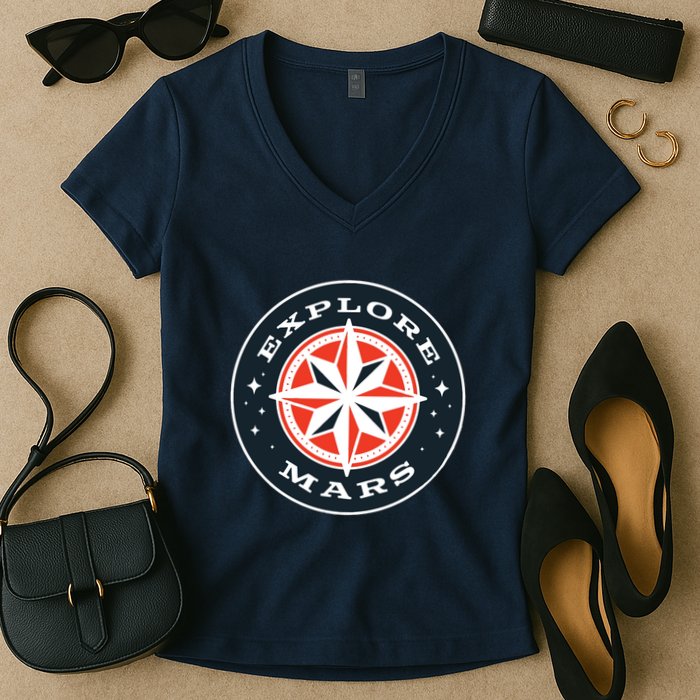Explore Mars Women's V-Neck T-Shirt