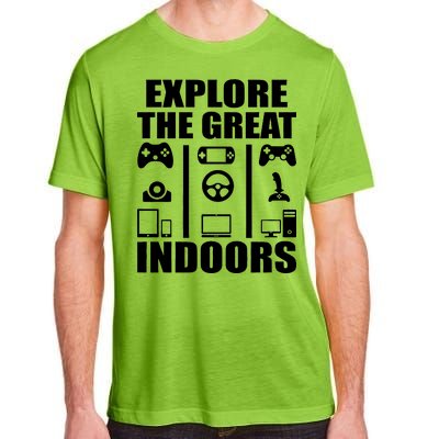 Explore The Great Indoors Funny Video Game Adult ChromaSoft Performance T-Shirt