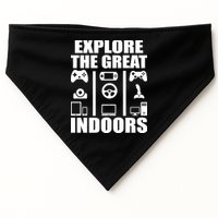 Explore The Great Indoors Funny Video Game USA-Made Doggie Bandana