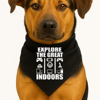 Explore The Great Indoors Funny Video Game USA-Made Doggie Bandana