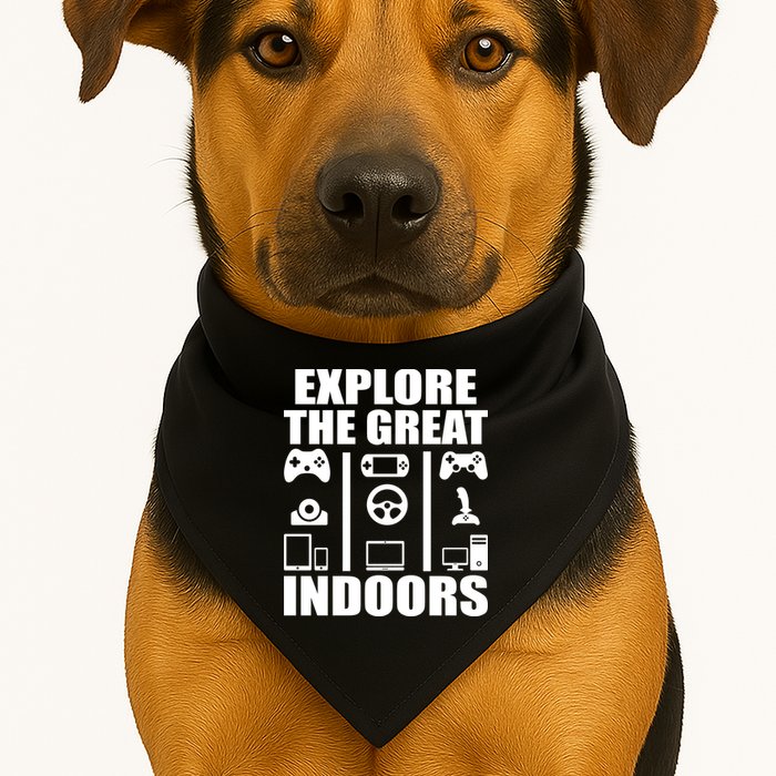 Explore The Great Indoors Funny Video Game USA-Made Doggie Bandana