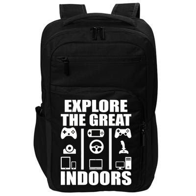 Explore The Great Indoors Funny Video Game Impact Tech Backpack