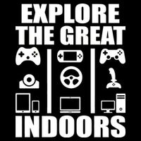 Explore The Great Indoors Funny Video Game Flatbill Hat