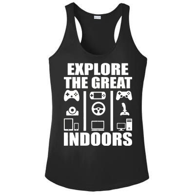 Explore The Great Indoors Funny Video Game Ladies PosiCharge Competitor Racerback Tank