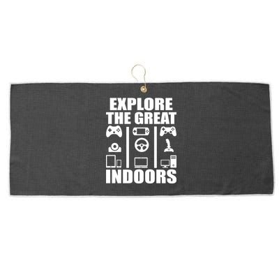 Explore The Great Indoors Funny Video Game Large Microfiber Waffle Golf Towel