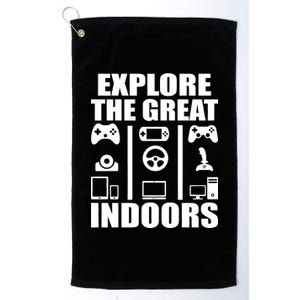 Explore The Great Indoors Funny Video Game Platinum Collection Golf Towel