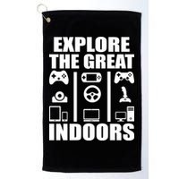 Explore The Great Indoors Funny Video Game Golf Towel