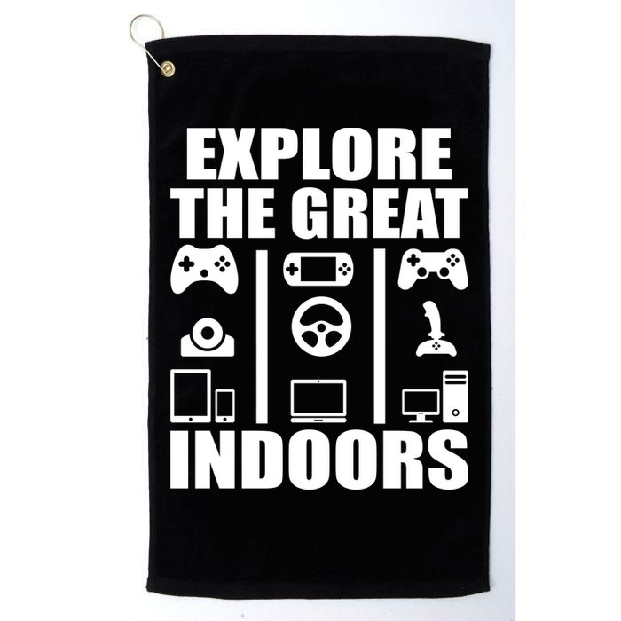 Explore The Great Indoors Funny Video Game Golf Towel