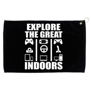 Explore The Great Indoors Funny Video Game Grommeted Golf Towel