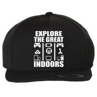 Explore The Great Indoors Funny Video Game Wool Snapback Cap