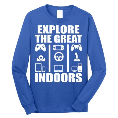 Explore The Great Indoors Funny Video Game Long Sleeve Shirt