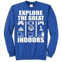 Explore The Great Indoors Funny Video Game Sweatshirt