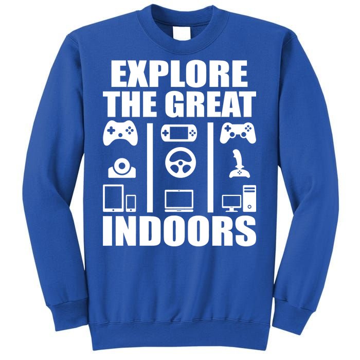 Explore The Great Indoors Funny Video Game Sweatshirt