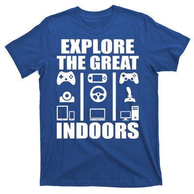 Explore The Great Indoors Funny Video Game T-Shirt