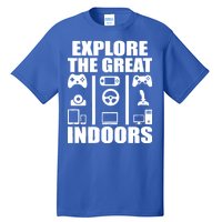 Explore The Great Indoors Funny Video Game Tall T-Shirt