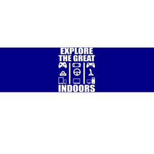 Explore The Great Indoors Funny Video Game Bumper Sticker