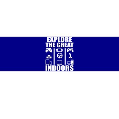 Explore The Great Indoors Funny Video Game Bumper Sticker