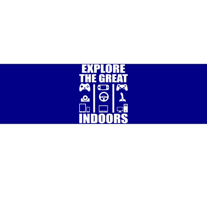 Explore The Great Indoors Funny Video Game Bumper Sticker