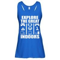 Explore The Great Indoors Funny Video Game Ladies Essential Flowy Tank