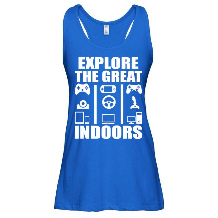 Explore The Great Indoors Funny Video Game Ladies Essential Flowy Tank